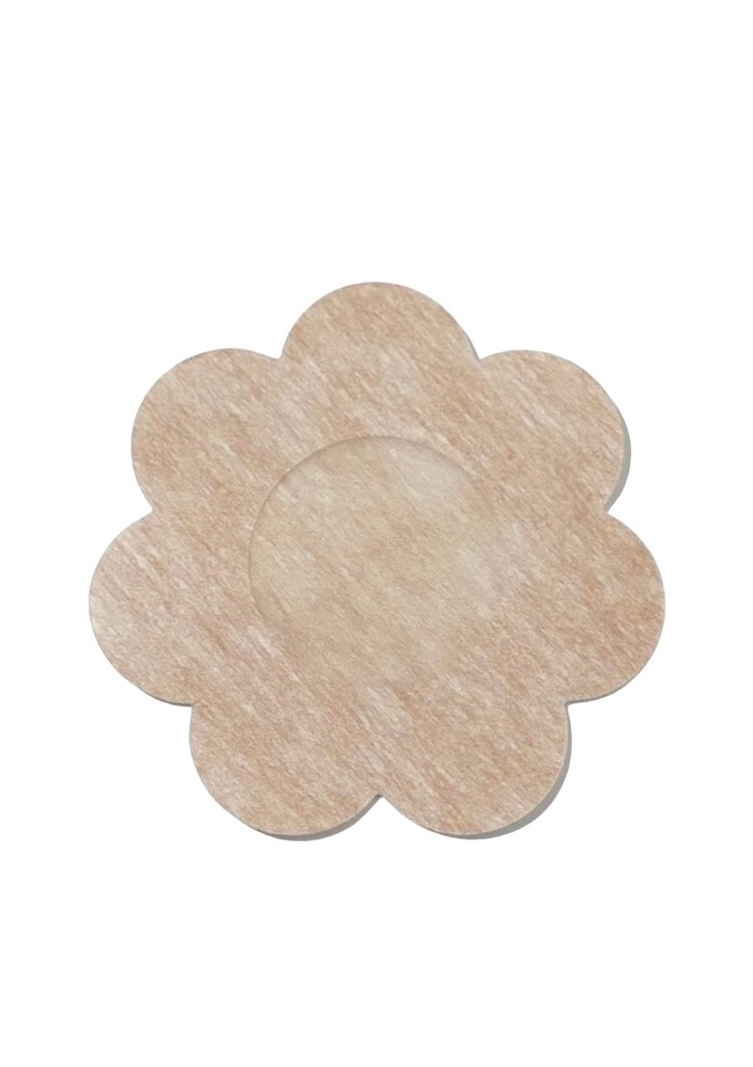 5 Pairs Disposable Fabric Flower Adhesive Nipple Cover Petals